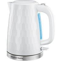 Russell Hobbs 26050 Cordless Electric Kettle - Contemporary Honeycomb Design with Fast Boil and Boild Dry Protection, 1.7 Litre, 3000 W, White