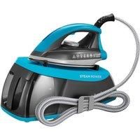 Russell Hobbs 24510 Steam Power Aqua - Steam Generator Iron with Stainless Steel Non-Stick Soleplate ans Fast 1 Minute Heat-Up, 1.3 Litres, 2400 Watts, Aqua