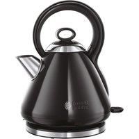 Russell Hobbs 26410 Traditional Electric Kettle - Stainless Steel Fast Boil Kettle, Boils One 235ml Cup in 48 Seconds, 1.7 Litre, 3000 Watts, Black