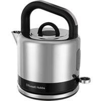Russell Hobbs Distinctions 1.5L Cordless Electric Kettle (Fast boil, 3KW, Removable washable anti-scale filter, Pull to open lid, Perfect pour spout, Stainless Steel & Black ) 26420