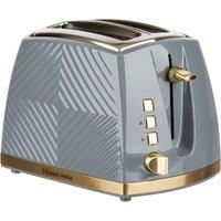 Russell Hobbs 26392 Groove 2 Slice Toaster, Tactile 3D Design Bread Toaster with Frozen, Cancel and Reheat Settings, 850 Watts, Grey