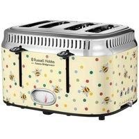 Russell Hobbs Emma Bridgewater Bumble Bee & Polka Dot 4 Slice Toaster (Countdown gauge shows time remaining, Independent & Wide Slots, Lift & look feature, 6 Browning settings, 2400W, Cream) 27250