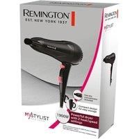 Remington Hair Dryer [Compact Blow Dryer] My Stylist (Powerful 1900W Performance, 2 Heat/Speed Settings with Cool Shot, Fast Dry Concentrator, Ceramic Ionic Grille for Even Heat, Black/Pink) D2000