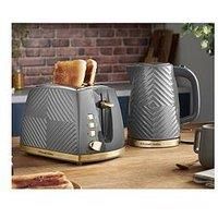 Russell Hobbs Groove Kettle & Toaster Bundle - Grey