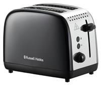 Russell Hobbs 26550 Stainless Steel 2 Slice Toaster - Long Slots with 6 Browning Settings and High Lift Feature, Black