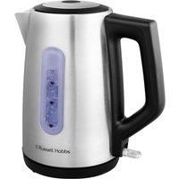 Russell Hobbs Electric Kettle (For Hot Water, Tea or Coffee, 1.7L Capacity, Stainless Steel, Push to open lid, Perfect pour spout, Removable washable filter, Blue illumination, 3000W) Classics 27380