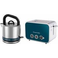 Russell Hobbs Distinctions Kettle & 2 Slice Toaster Ocean Blue 26421BU, Blue