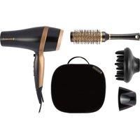 Remington Hair Dryer (Gift Set with Concentrator & Diffuser, Ceramic Ionic Grille, 3 Heat & 2 Speed Settings and Cool Shot, Premium Storage Bag, Round Brush, 2000W) Salon Smooth D6960GP