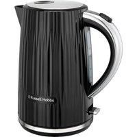 Russell Hobbs Electric Kettle (Hot Water, Tea or Coffee, 1.7L, Push to open lid, Perfect pour spout, Removable washable filter, Illuminated switch, Chrome accents, Black, 3000W) Eden 27361