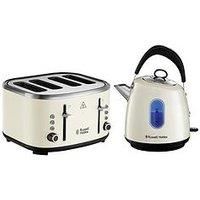 Russell Hobbs Stylevia Kettle & 4 Slice Toaster Bundle Cream 28132BU