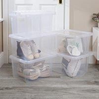 NEW British Made Clear Plastic Storage Box Boxes With Lids CHOICE OF 17 SIZES