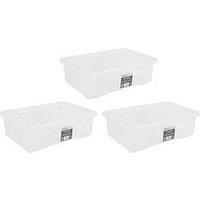 NEW Quality British Made Clear Plastic Storage Box Boxes With Lids - 17 Sizes