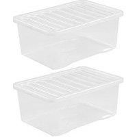 Quality Plastic Storage Boxes With Lids Home Office Stackable Clear Box UK