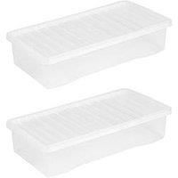Wham Crystal Clear Plastic Storage Box With Lid - 42L Capacity