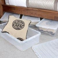 Wham Crystal Clear Plastic Storage Box With Lid - 42L Capacity