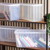 Whatmore Crystal Deep Shelf Box and Lid, Clear (Holds 36 DVDs)