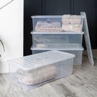 NEW British Made Clear Plastic Storage Box Boxes With Lids CHOICE OF 17 SIZES