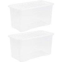 NEW British Made Clear Plastic Storage Box Boxes With Lids CHOICE OF 17 SIZES