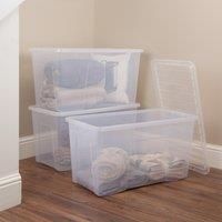 NEW British Made Clear Plastic Storage Box Boxes With Lids CHOICE OF 17 SIZES