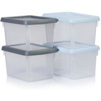 Wham Handy Storgae Stackable Box with Lids - Set of 4 - 1.5L - Assorted Colours