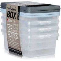 Wham Box The Humble Storage Range with Lids Set of 4 Assorted Lid Colours 3.5L 118 fl oz