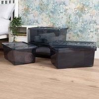 Wham Set Of 3 Black Storage Boxes &Ndash; 45-Litre Capacity