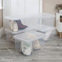 NEW British Made Clear Plastic Storage Box Boxes With Lids CHOICE OF 17 SIZES