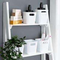 Wham 10cm Square Studio Basket, Ice White
