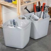 Strong Plastic Flexi Square Tub Garden Laundry Storage Bucket Basket Space UK