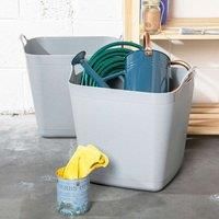 Strong Plastic Flexi Square Tub Garden Laundry Storage Bucket Basket Space UK