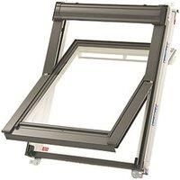 Keylite Manual Centre-Pivot Grey & White Timber Roof Window Clear 1140mm x 1180mm (106KK)