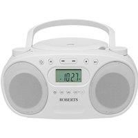 Roberts ZoomboxFM Stereo CD/FM/AM Portable Music Player - White