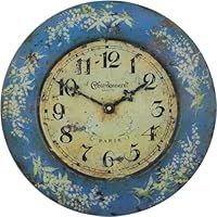 Aeiniweraabbcc Roger Lascelles French Tin Wall Clock, Lily Design, 14.2-Inch