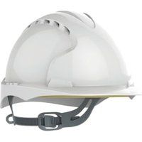 JSP EVO2 white vented mid peak comfort hard hat safety helmet slip ratchet