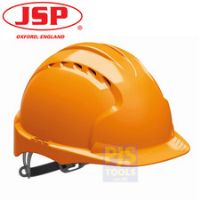 JSP EVO2 orange vented mid peak comfort hard hat safety helmet slip ratchet