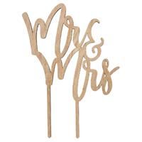Maia Gifts Mr & Mrs Wooden Wedding Cake Topper