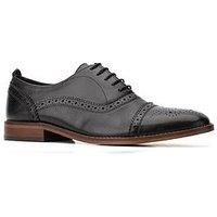 Base Cast Waxy Mens Leather Material Formal Shoes Black - 8 UK