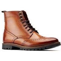 Base London Men/'s Boone Brogue Boots, Tan, 12 UK