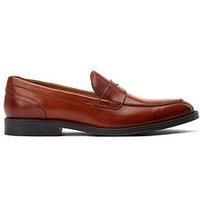 Base London Mens Kennedy Washed Tan Leather Penny Loafers UK 8