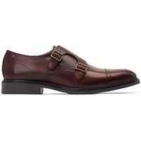 Base London Mens Diablo Waxy Brown Leather Double Monk Strap Shoes UK 9
