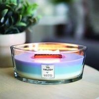 Woodwick Ellipse Trilogy Scented Candle with Crackling Wick | Calming Retreat | Up to 50 Hours Burn Time, Calming Retreat