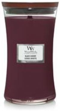 Woodwick Large Hourglass Scented Candle | Black Cherry | with Crackling Wick | Burn Time: Up to 130 Hours, Black Cherry