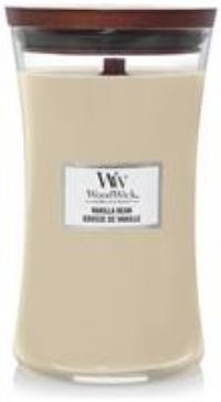 Woodwick Large Hourglass Scented Candle | Vanilla Bean | with Crackling Wick | Burn Time: Up to 130 Hours, Vanilla Bean