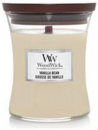 Woodwick Medium Hourglass Scented Candle | Vanilla Bean | with Crackling Wick | Burn Time: Up to 60 Hours, Vanilla Bean
