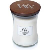 Woodwick Medium Hourglass Scented Candle | Linen | with Crackling Wick | Burn Time: Up to 60 Hours, Linen