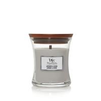 Woodwick Lavender & Cedar scented candle with wooden wick 85 g