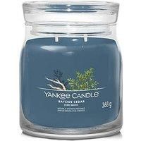 Yankee Candle Signature Scented Candle | Bayside Cedar Medium Jar Candle with Double Wicks | Soy Wax Blend Long Burning Candle | Perfect Gifts for Women (1630014E)