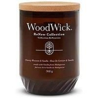 Woodwick Cherry Blossom & Vanilla scented candle with wooden wick 368 g
