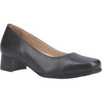 Amblers Womens Walford X Wide Black Leather E Fit Low Heel Court Shoe 4