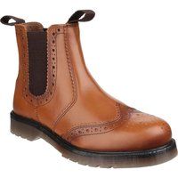 Amblers Dalby tan leather air cushion sole brogue chelsea dealer boot